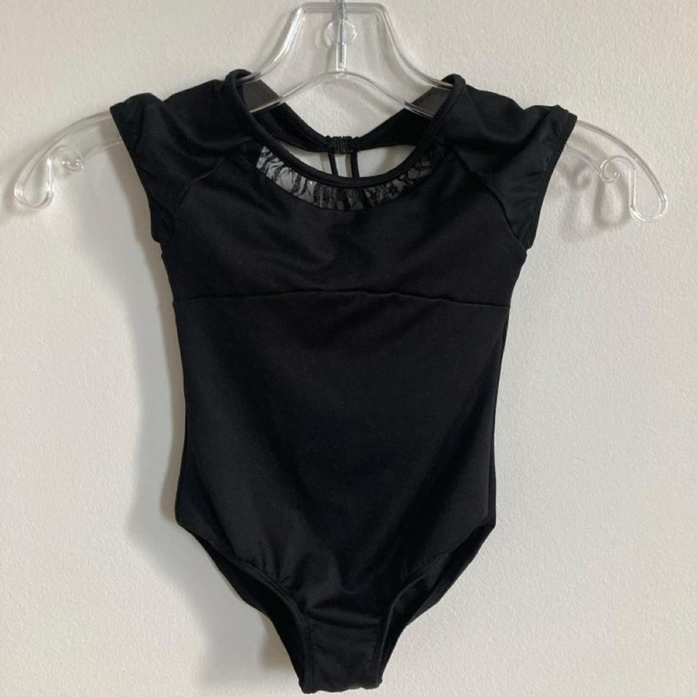 Mirella Black kids leotard size 6x-7